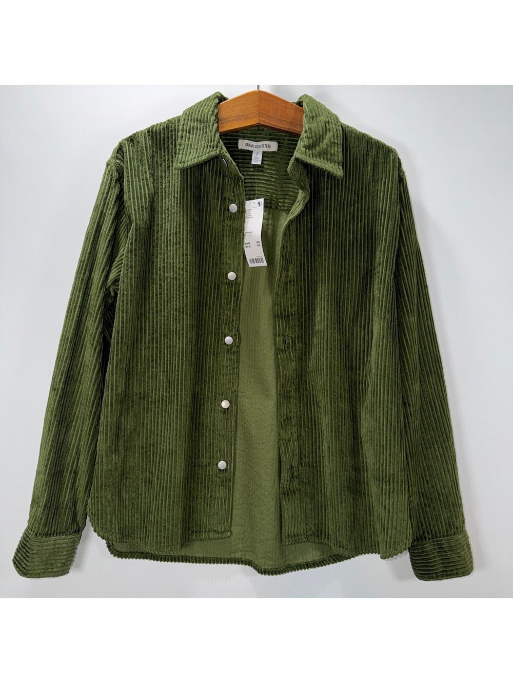 NWT Urban Outfitters Moss Green Corduroy Button-Down Shirt - S